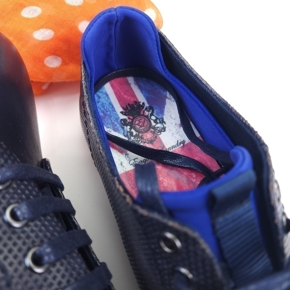 English Laundry Navy Leather Men's Loafer Sneakers Sz 9.5 - Picture 2 of 15